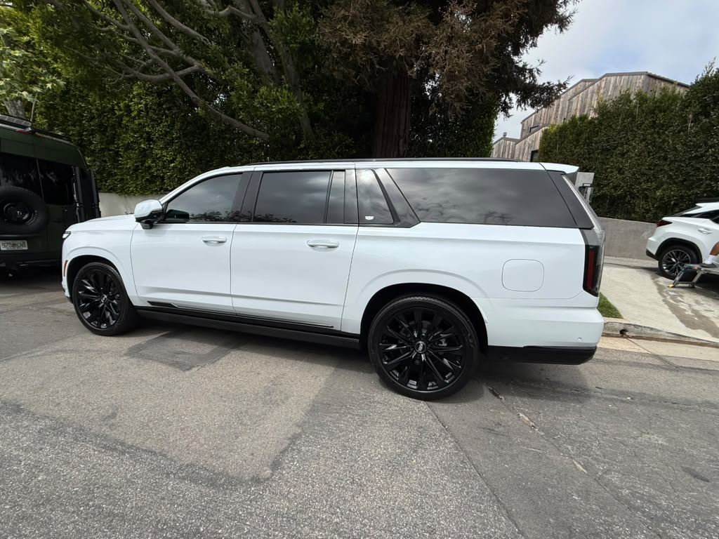 White Cadillac Escalade after detail