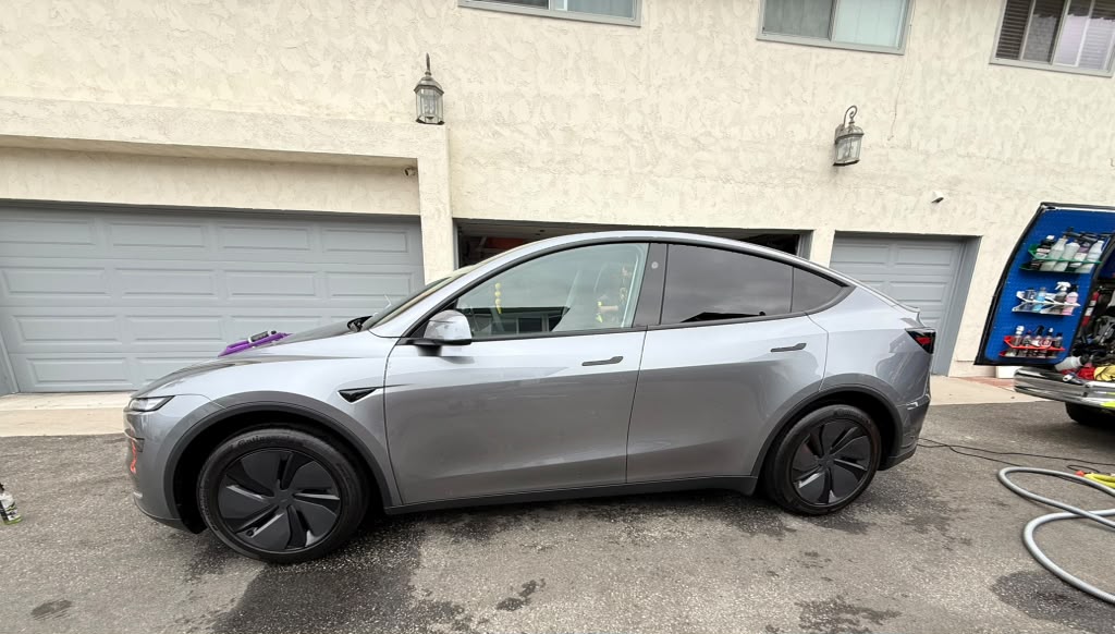 Tesla Model Y after mobile detail